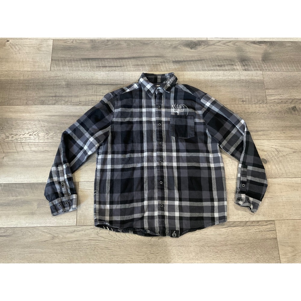 Cakeworthy Nightmare‎ Before Christmas Jack Skellington Plaid Flannel Shirt M